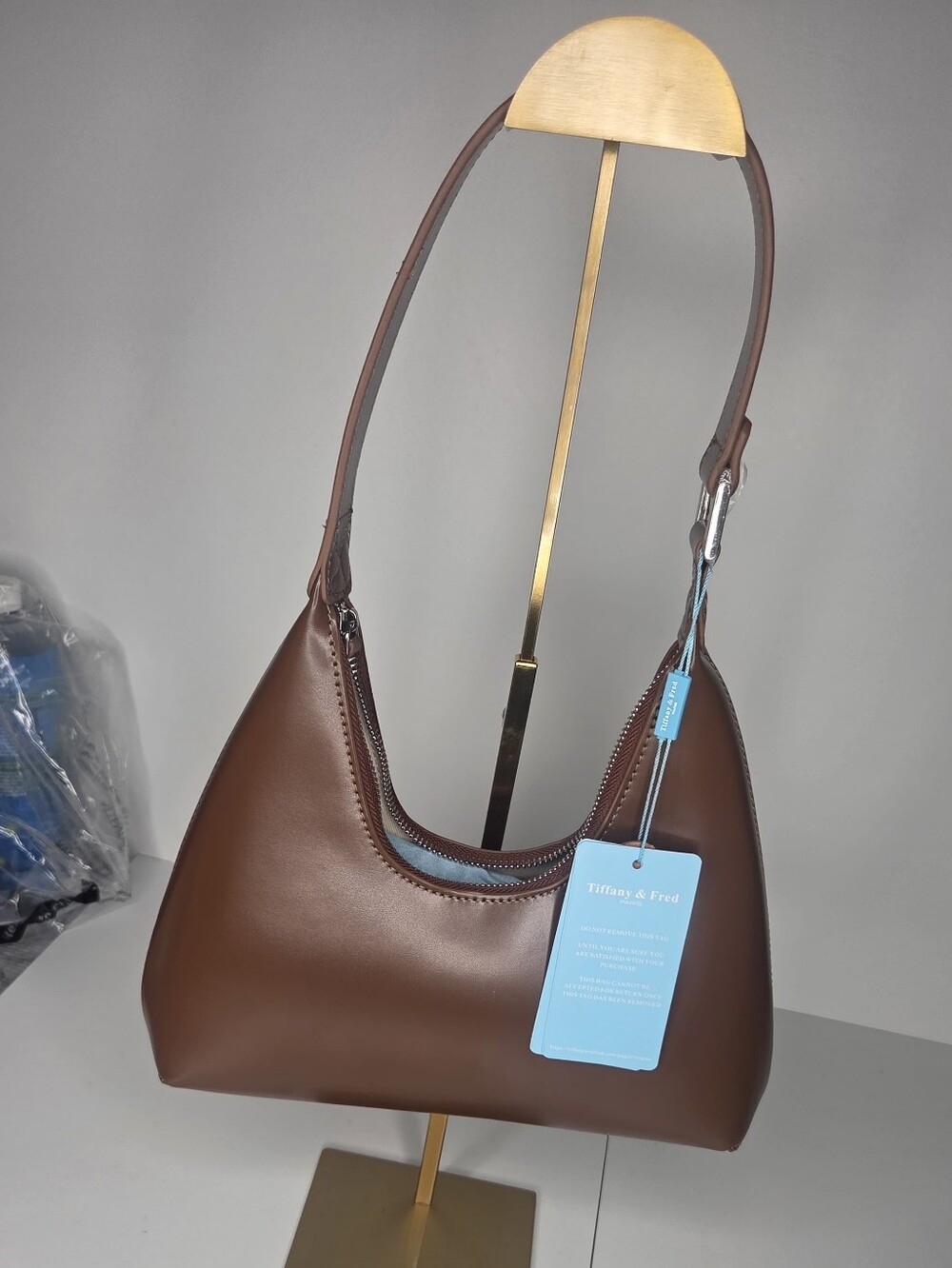 Tiffany & Fred Brown Leather Shoulder Bag